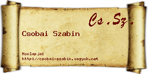 Csobai Szabin névjegykártya